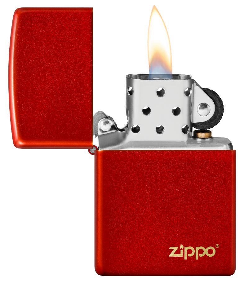 Classic Metallic Red Zippo Logo