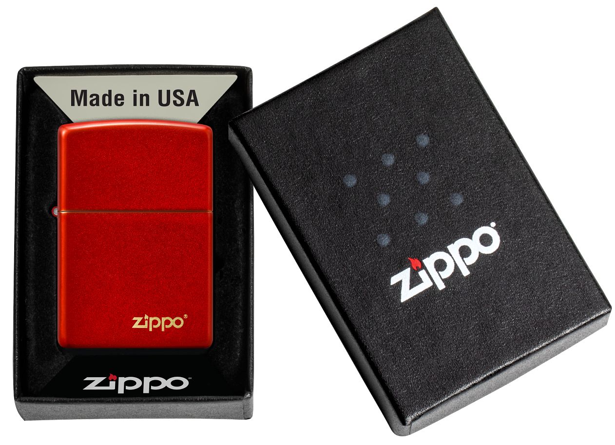 Classic Metallic Red Zippo Logo