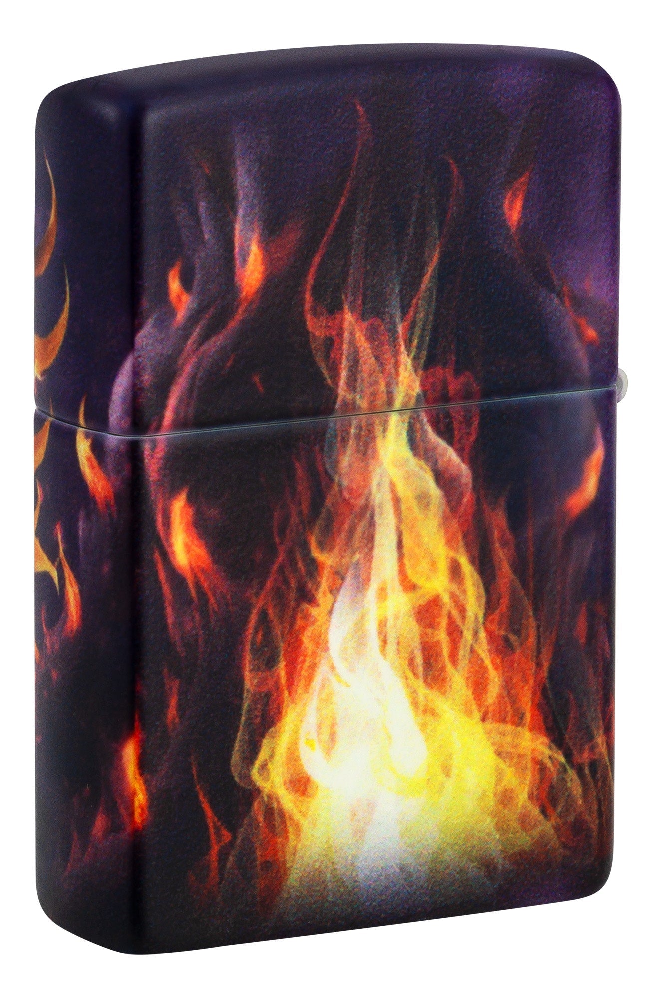 Back shot of Zippo Glowing Dragon Design 540 Color Glow in the Dark Windproof Lighter standing at a 3/4 angle.
