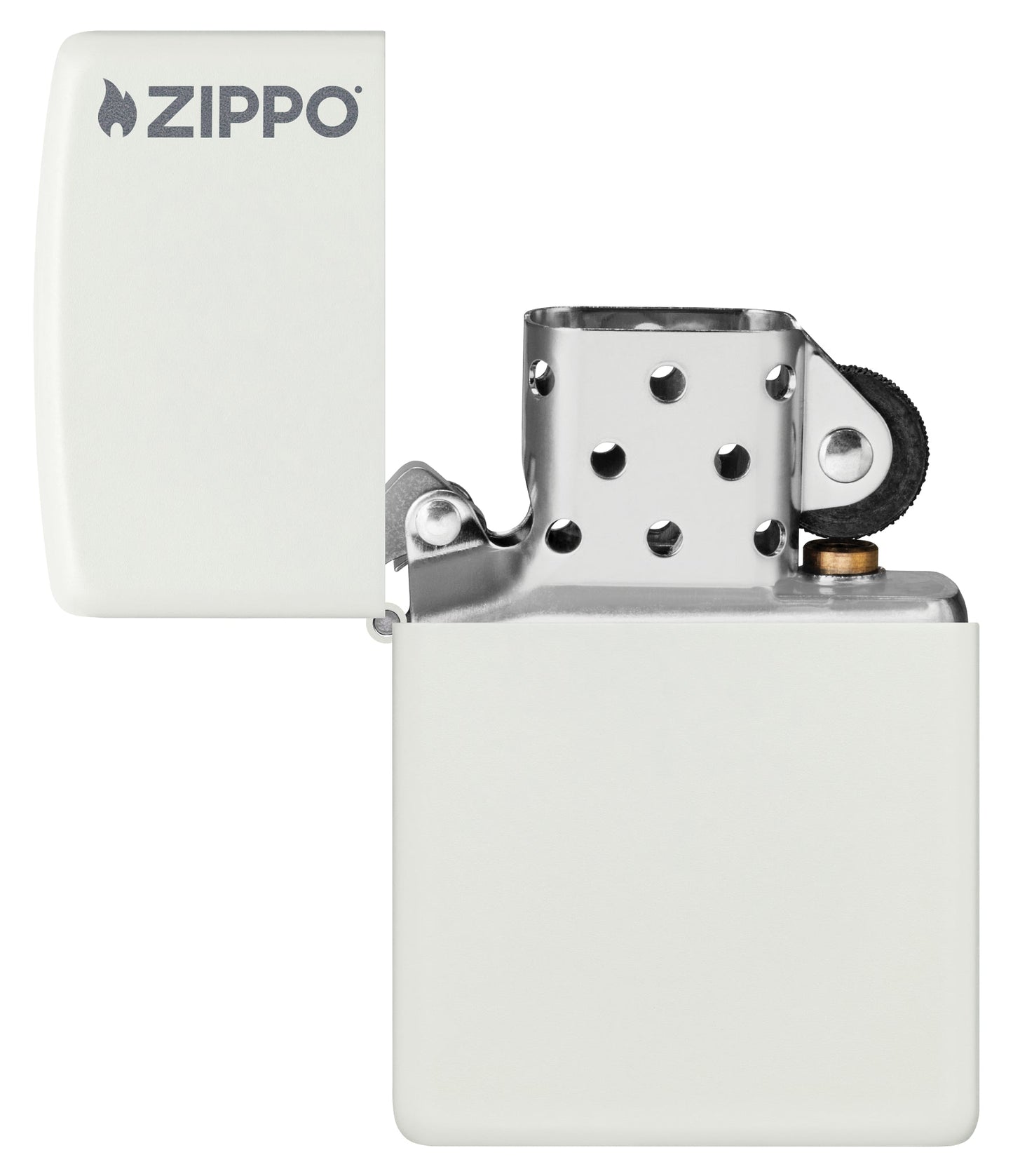 Classic White Matte Zippo Logo