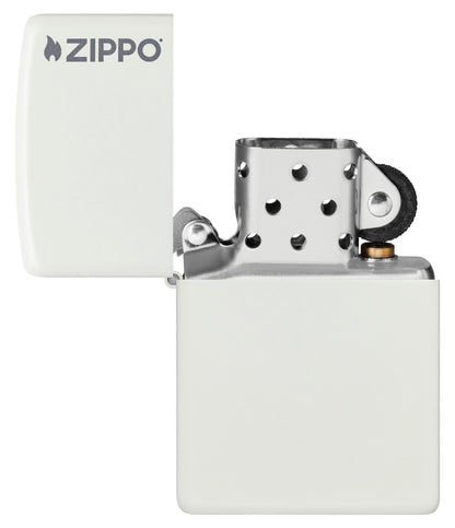 Classic White Matte Zippo Logo