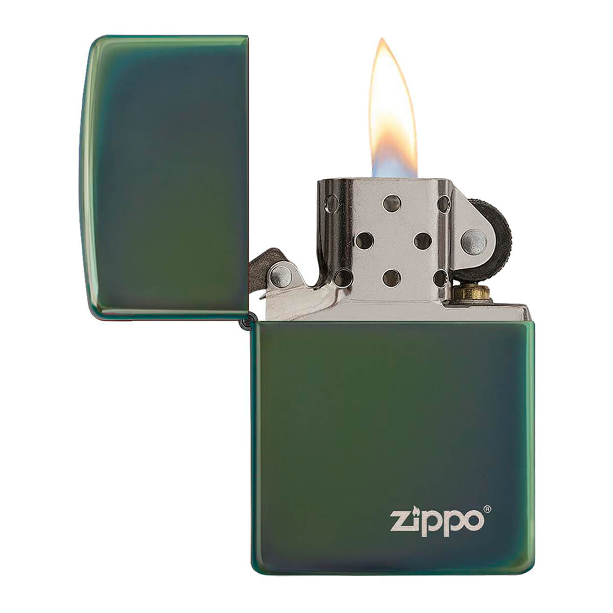 Classic High Polish Green Zippo Logo
