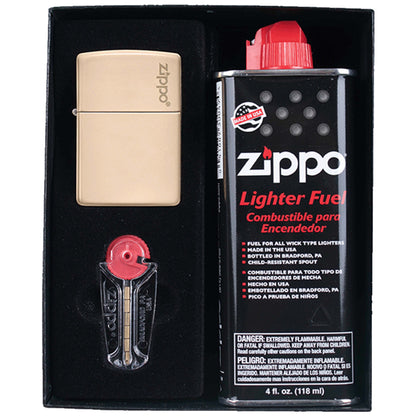 Classic Flat Sand Zippo Logo Gift Kit