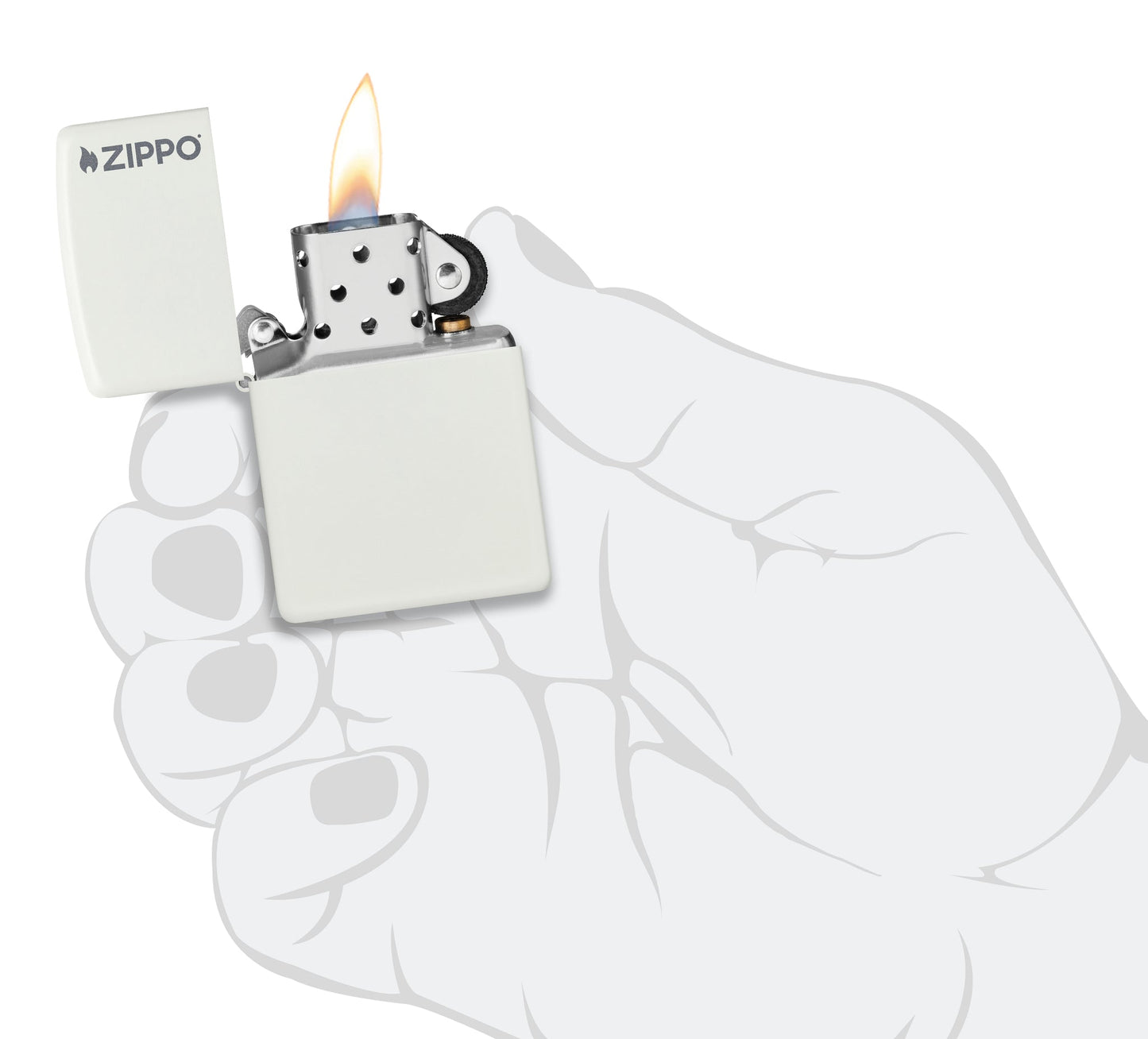 Classic White Matte Zippo Logo